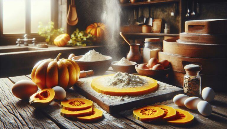 Farinata di zucca servita su un piatto rustico