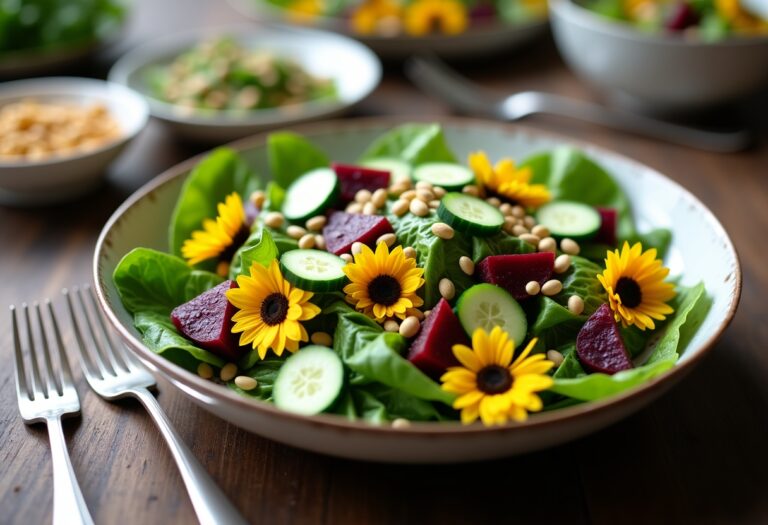 Insalata nordica con ingredienti freschi e colorati