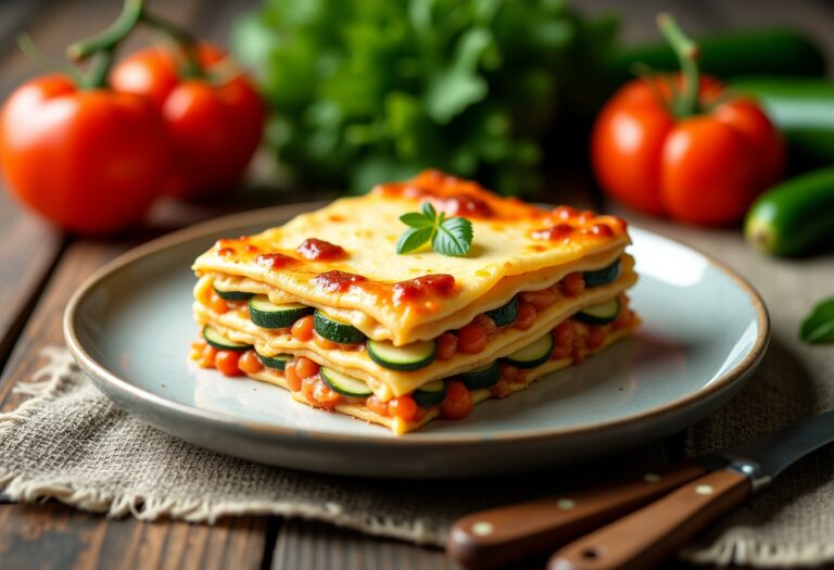 Deliziose lasagne vegetariane con zucchine fresche