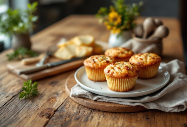 Muffin salati al salmone serviti su un piatto