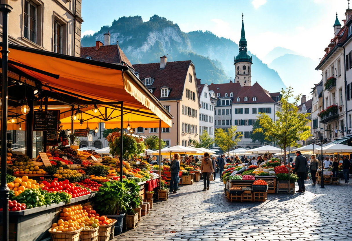 Pensionati in Svizzera che discutono delle loro esperienze