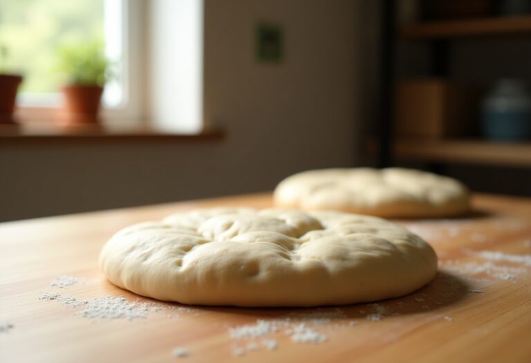 Preparazione della pizza fatta in casa con ingredienti freschi