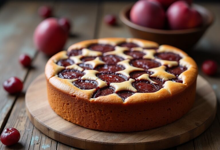 Plumcake marmorizzato appena sfornato su un piatto