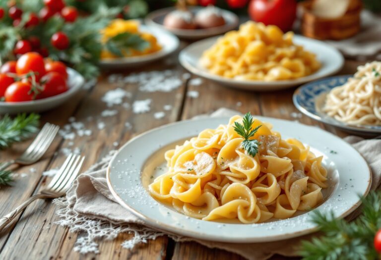 Piatto di pasta tradizionale per le festività