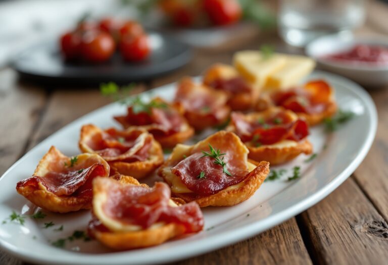 Salatini croccanti ripieni di carne e formaggio