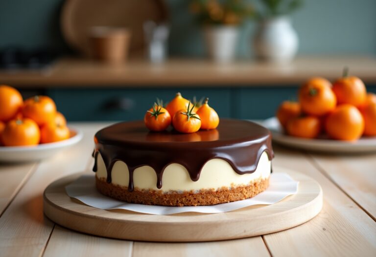 Deliziosa torta alle clementine con cioccolato