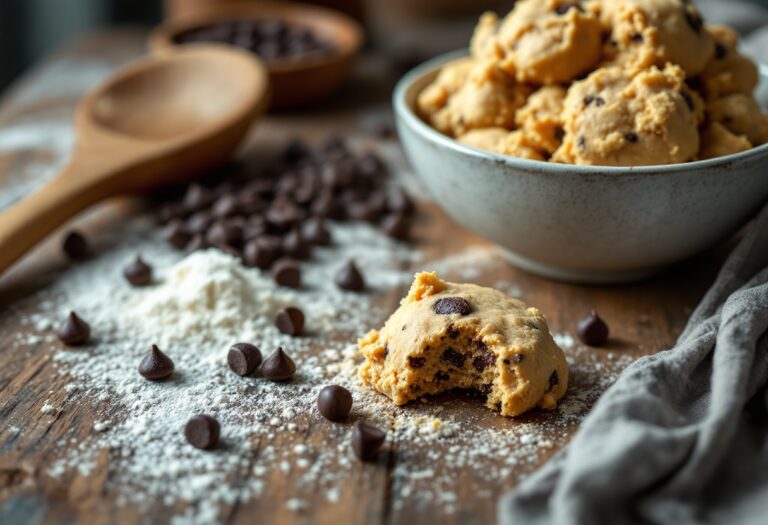 Biscotti fragranti con gocce di cioccolato su un piatto