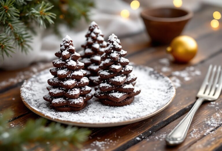 Deliziosi brownies al cioccolato decorati per le feste