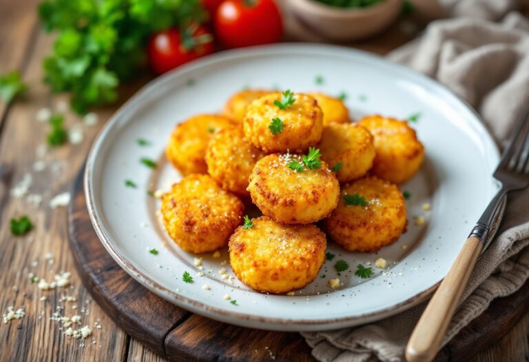 Crocchette di patate al gorgonzola dorate e croccanti