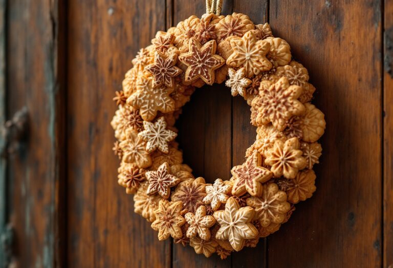 Ghirlanda di biscotti decorati alla cannella