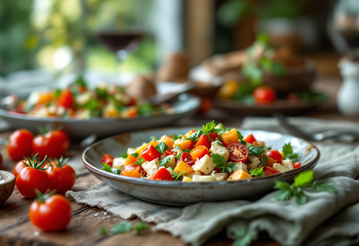 Insalata di rinforzo napoletana con verdure e acciughe