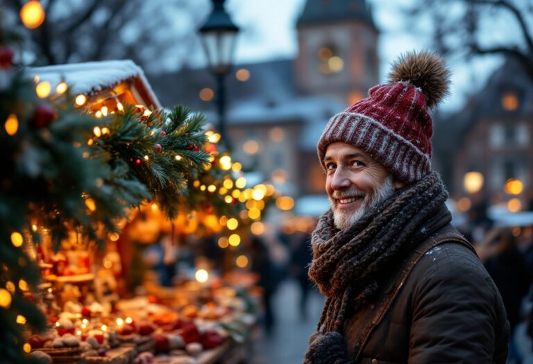 Immagine di eventi natalizi in Romagna con decorazioni festive