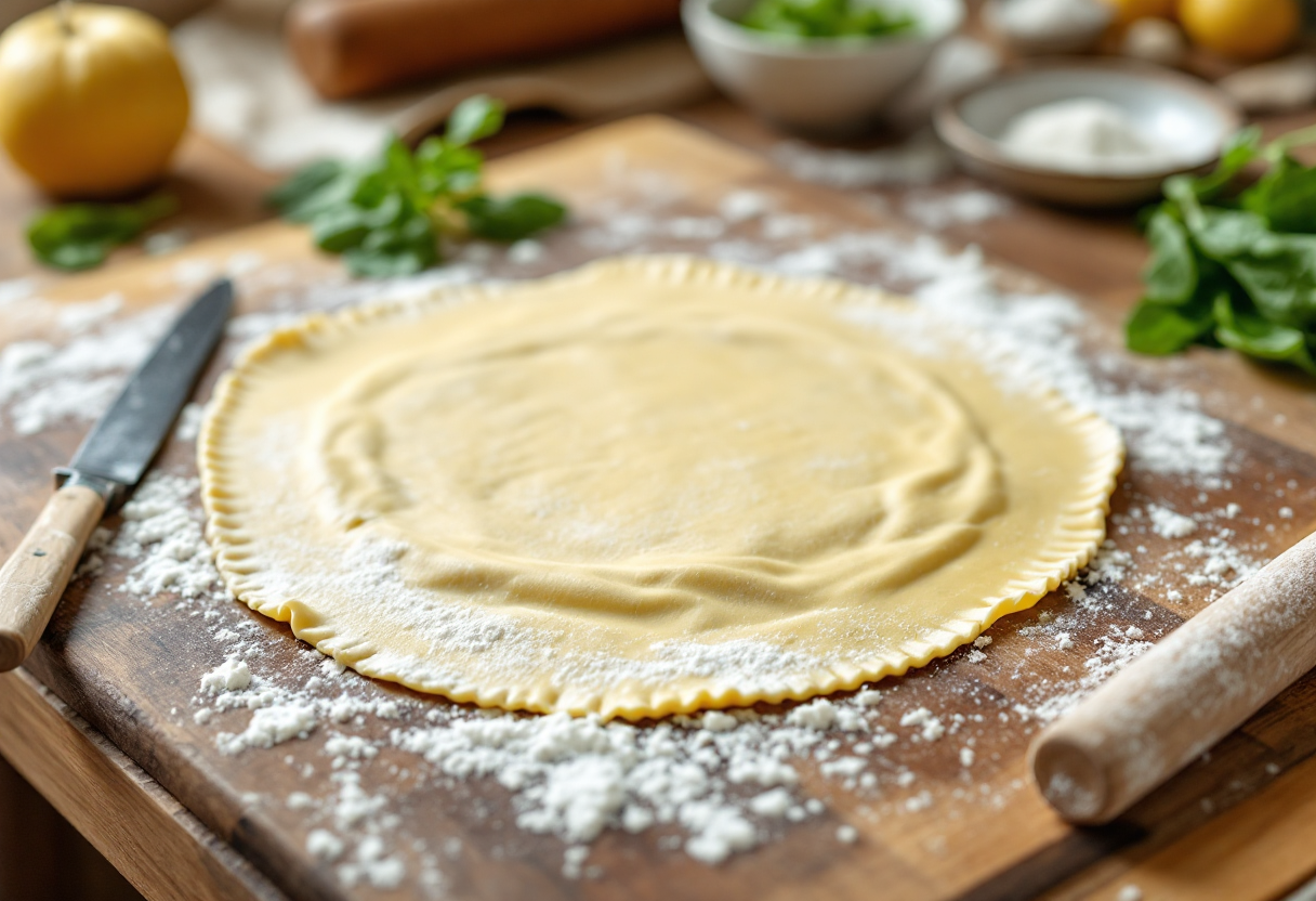 Ravioli ripieni di ricotta e spinaci su un piatto