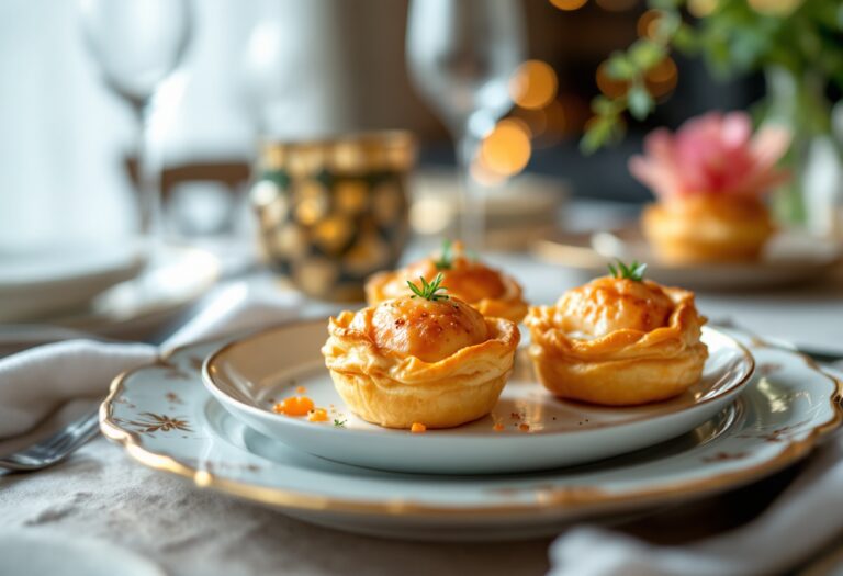 Vol-au-vent ripieni di frutti di mare freschi