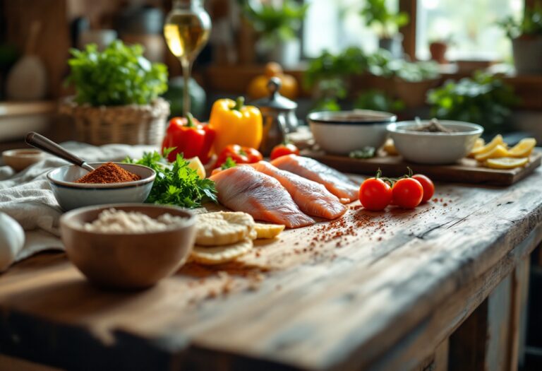 Fagottini di pesce e verdure serviti in un piatto