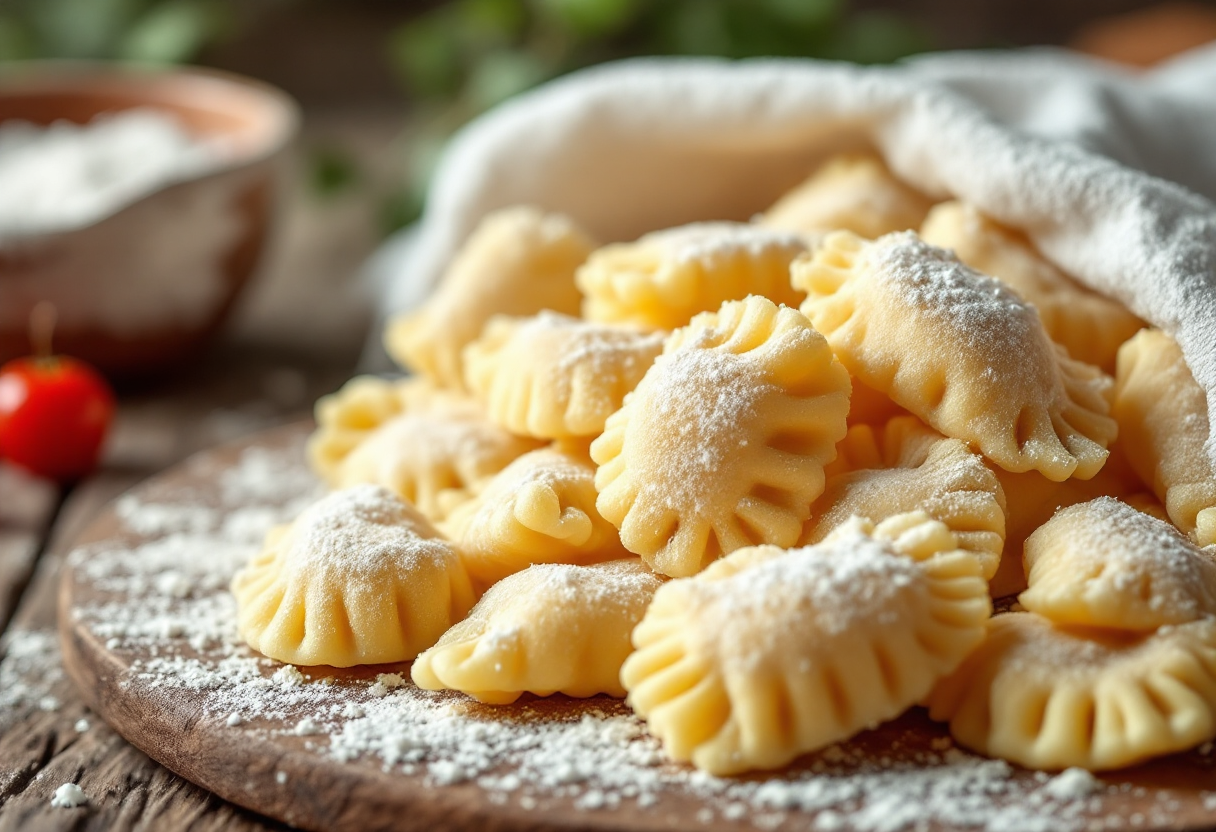 Gnocchi integrali serviti con salsa fresca e verdure