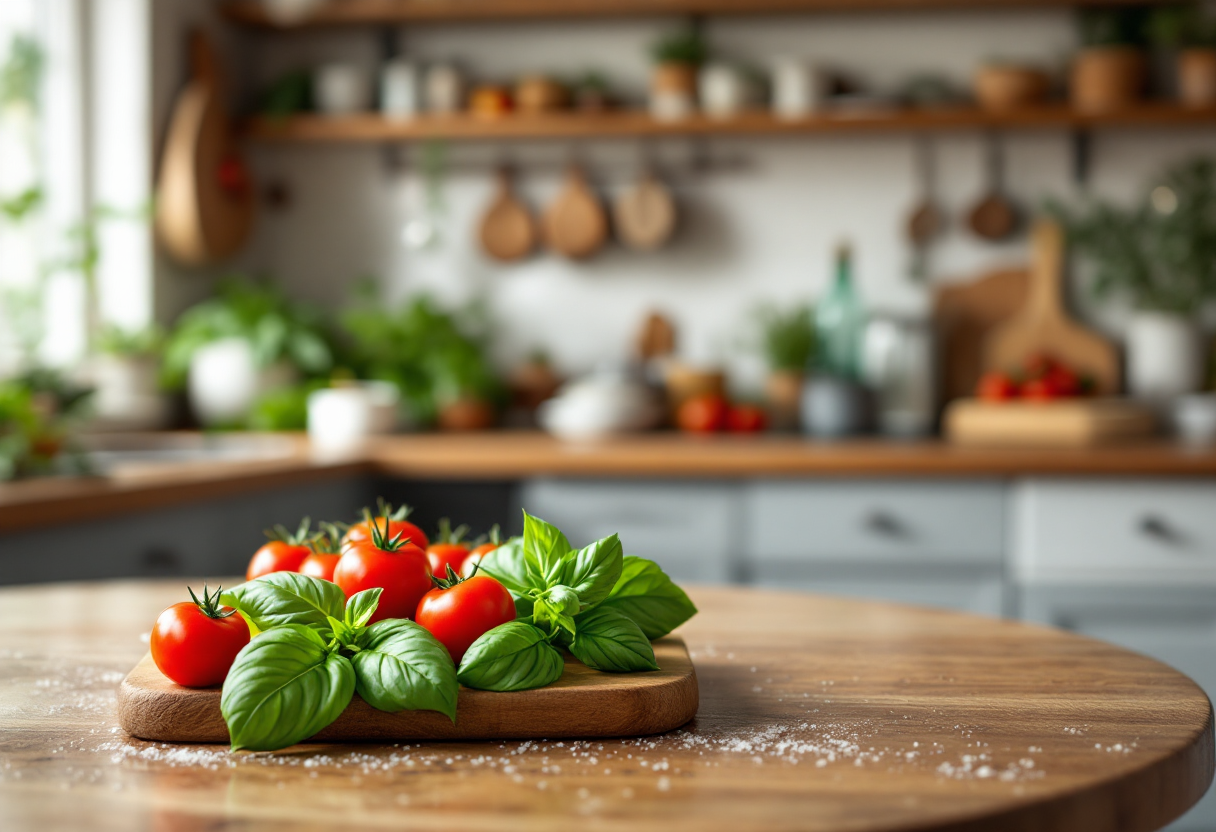 Deliziosa lasagna al pesto con pomodorini freschi