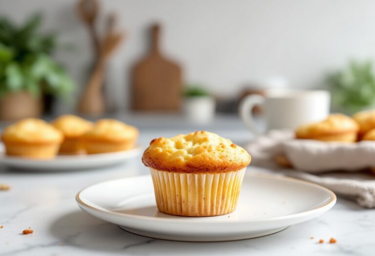 Deliziosi muffin allo yogurt appena sfornati