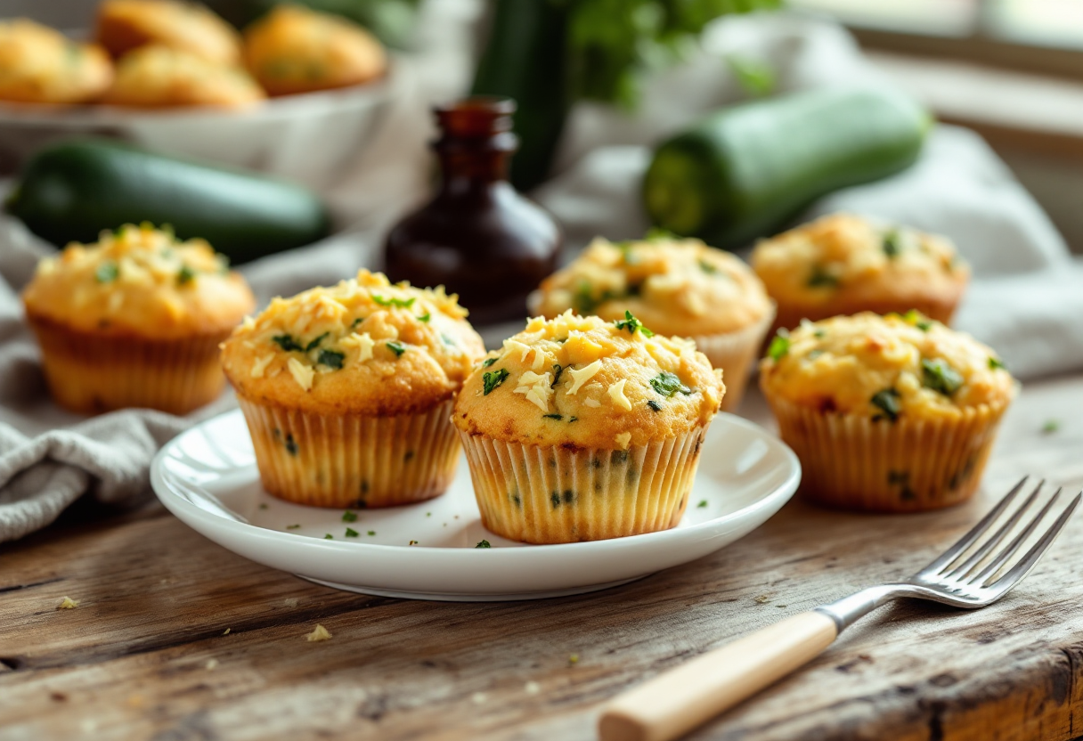 Muffin salati alle zucchine fresche e gustose