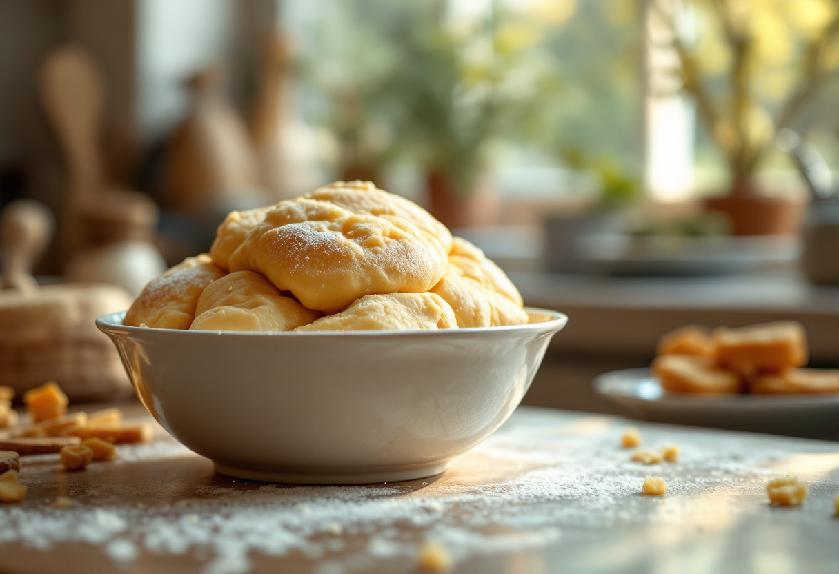 Pan brioche al miele appena sfornato su un tavolo