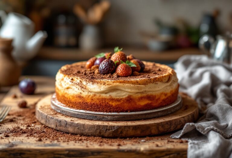 Plumcake vegan al cappuccino su un piatto decorativo