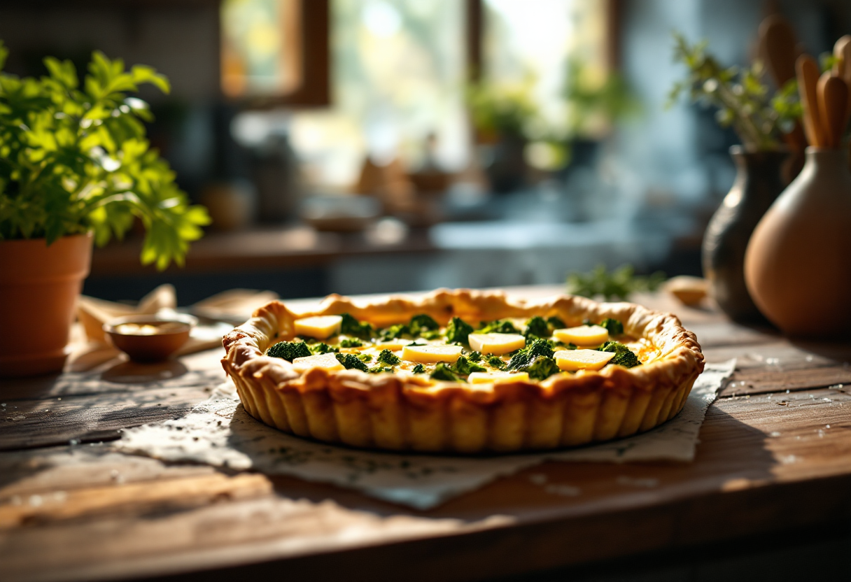 Deliziosa quiche con broccoli e formaggio Valtellina Casera