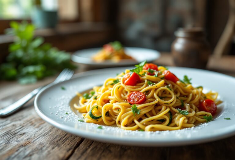 Deliziosi timballi di pasta con zucchine fresche