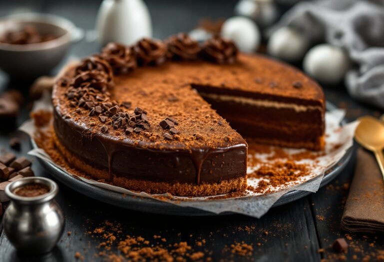 Torta Nutellotta decorata con crema di nocciole