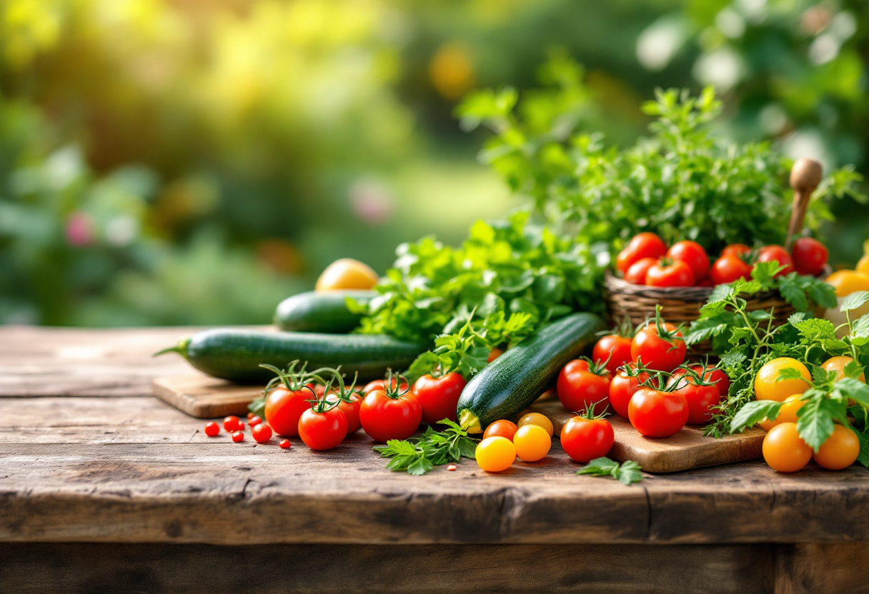 Riccardo Scalvinoni in cucina con ingredienti freschi