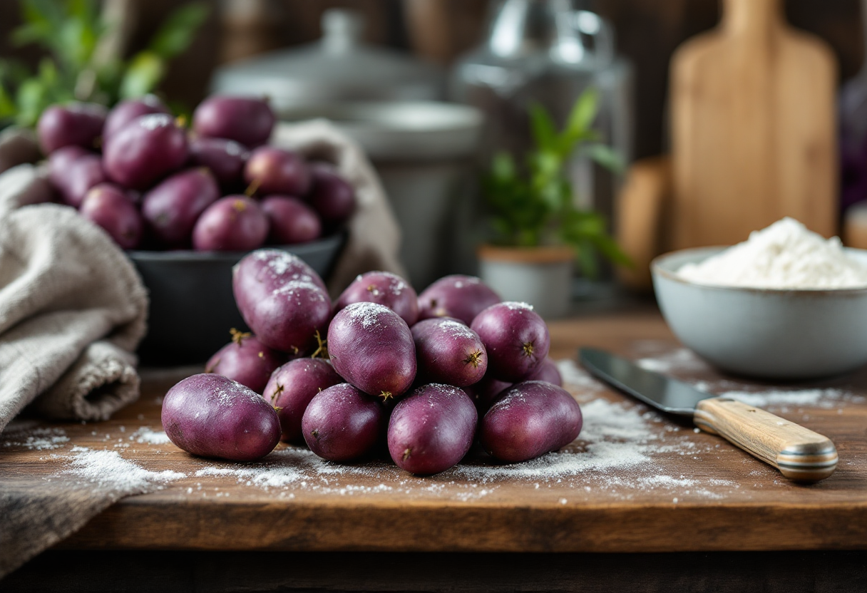 Gnocchi di patate Vitellotte serviti con salsa