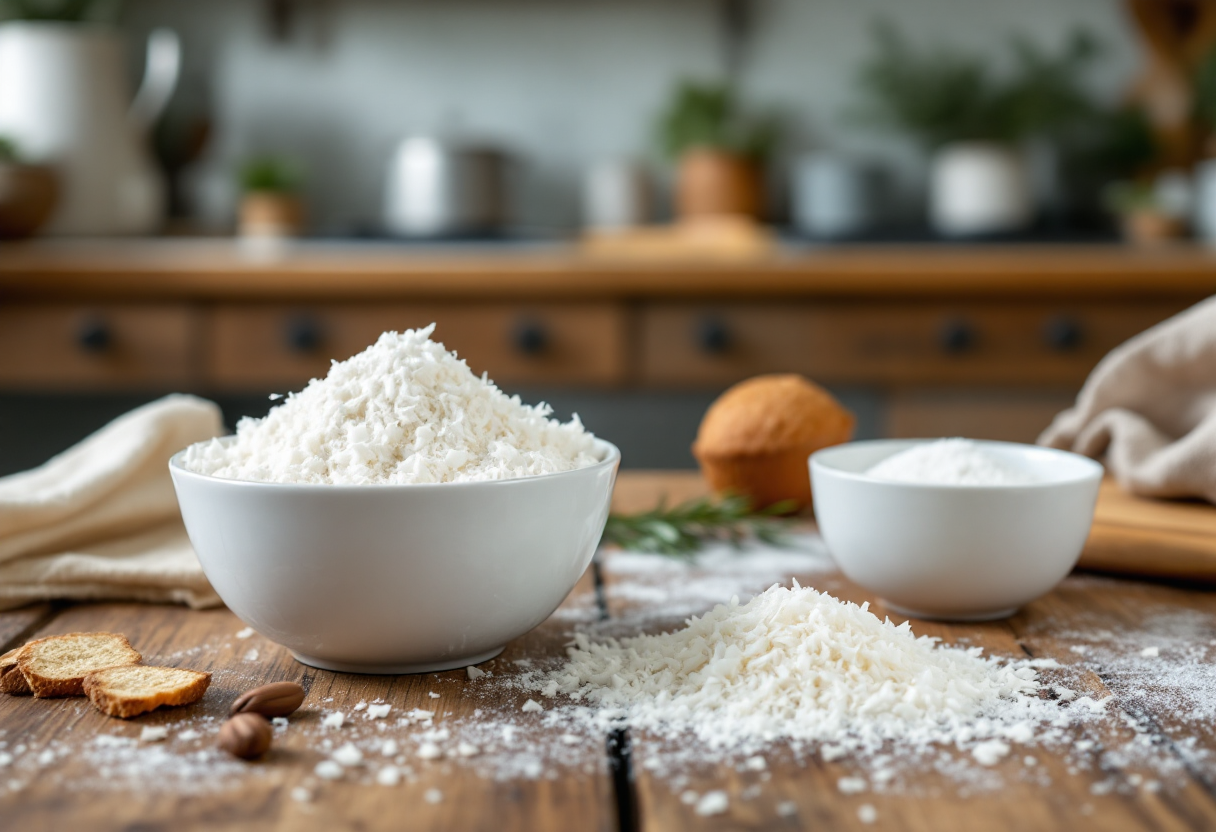 Muffin al cocco con variegatura al cacao freschi e soffici