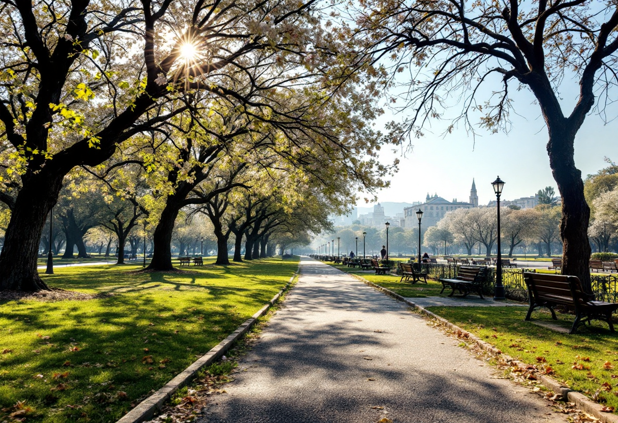 Attività fisica per anziani in un parco