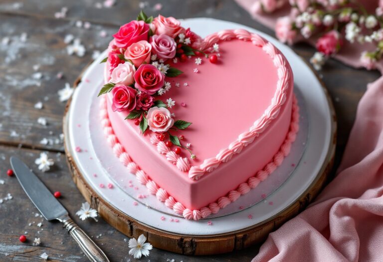 Deliziosa torta romantica decorata per San Valentino