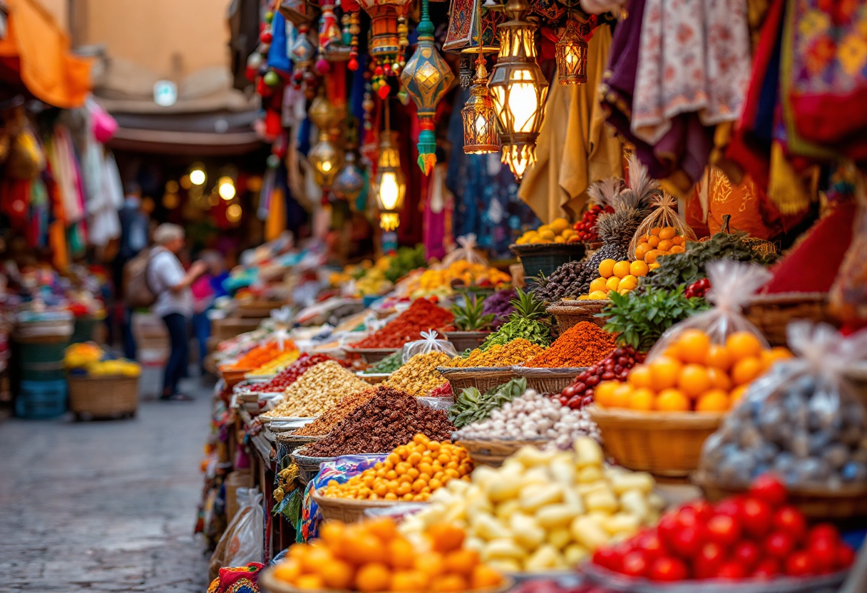 Famiglia che esplora il Marocco con bambini felici